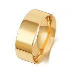 9ct Yellow Gold 8mm Flat Court Wedding Band