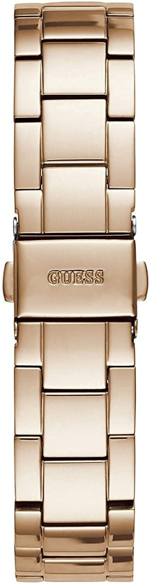 Guess Gemini Ladies Watch with White Sunray Dial and Rose Gold Bracelet W1293L3