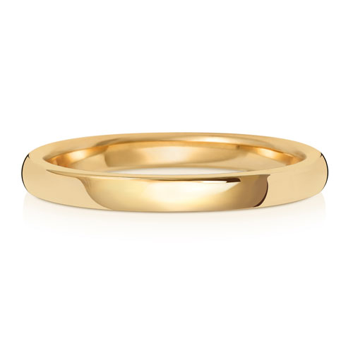 Band Priodas Aur Melyn 9ct 2mm Llyfn