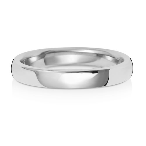 Band Priodas Aur Gwyn 9ct 3mm Meddal