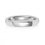 Band Priodas Aur Gwyn 9ct 3mm Meddal