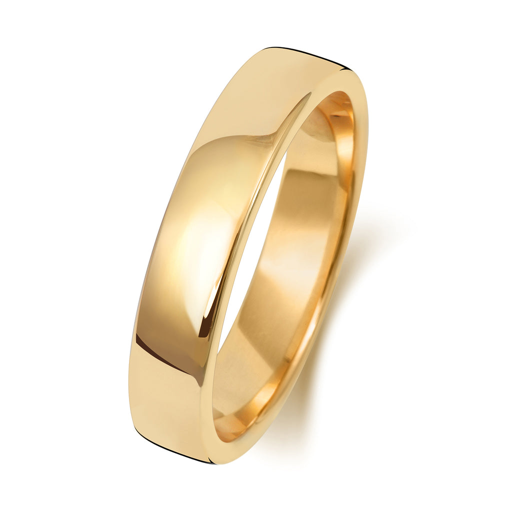 9ct Yellow Gold 4mm Soft Court Wedding Band