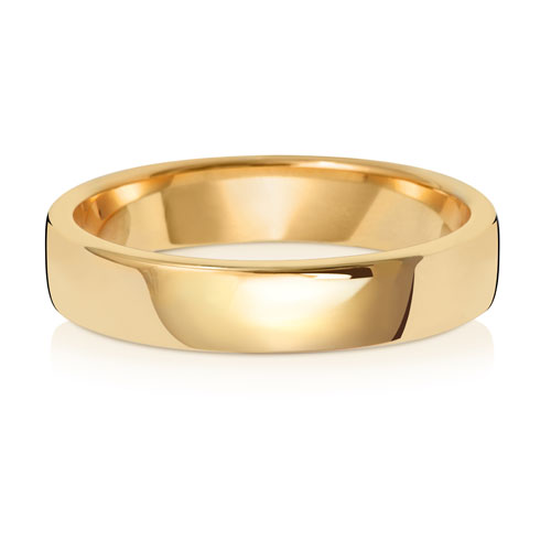 9ct Yellow Gold 4mm Soft Court Wedding Band