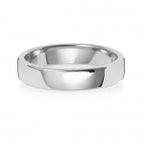 Band Priodas Llys Meddal Aur Gwyn 9ct 4mm