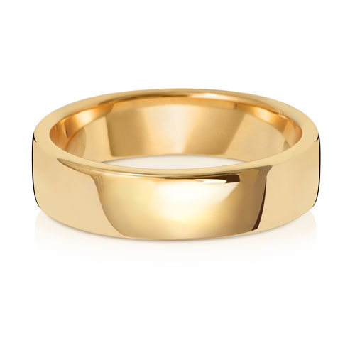 Band Priodas Llys Meddal 5mm Aur Melyn 9ct