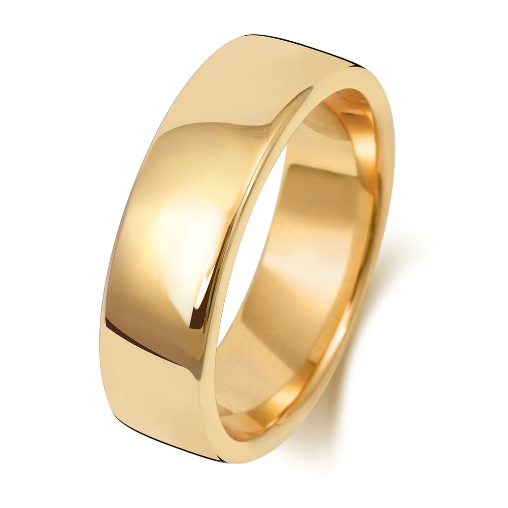 9ct Yellow Gold 6mm Soft Court Wedding Band