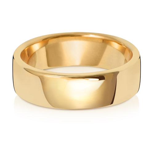 9ct Yellow Gold 6mm Soft Court Wedding Band