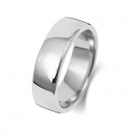 9ct White Gold 6mm Soft Court Wedding Band