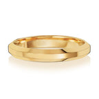 9ct Yellow Gold 3mm Soft Court Bevelled Wedding Band
