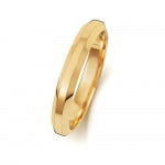 9ct Yellow Gold 3mm Soft Court Bevelled Wedding Band
