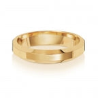 9ct Yellow Gold 4mm Soft Court Bevelled Wedding Band