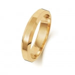 9ct Yellow Gold 4mm Soft Court Bevelled Wedding Band