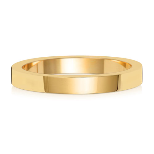 9ct Yellow Gold 2.5mm Flat Wedding Band