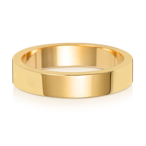 9ct Yellow Gold 4mm Flat Wedding Band