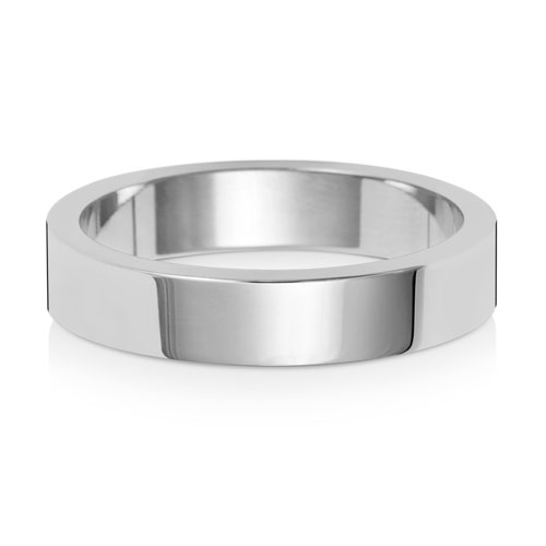 9ct White Gold 4mm Flat Wedding Band