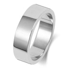 9ct White Gold 6mm Flat Wedding Band