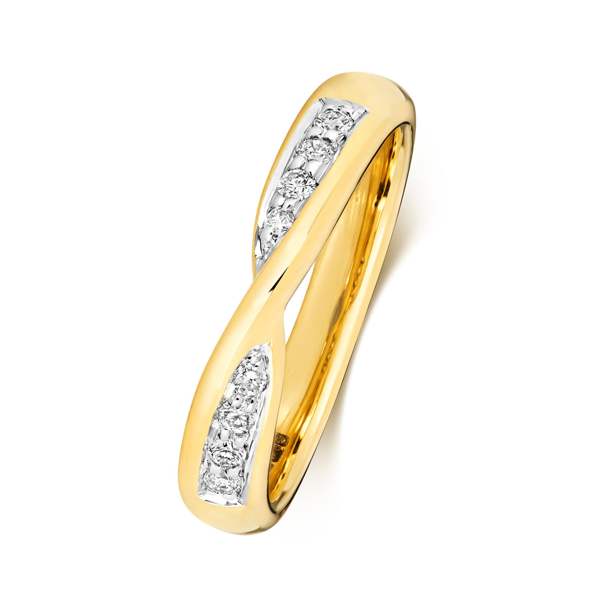 9ct Yellow Gold Diamond Band Ring 0.14 CT
