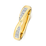 9ct Yellow Gold Diamond Band Ring 0.14 CT