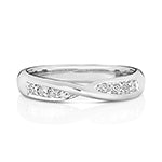 9ct White Gold Diamond Band Ring 0.14 CT