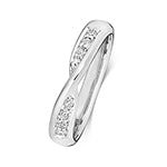 9ct White Gold Diamond Band Ring 0.14 CT