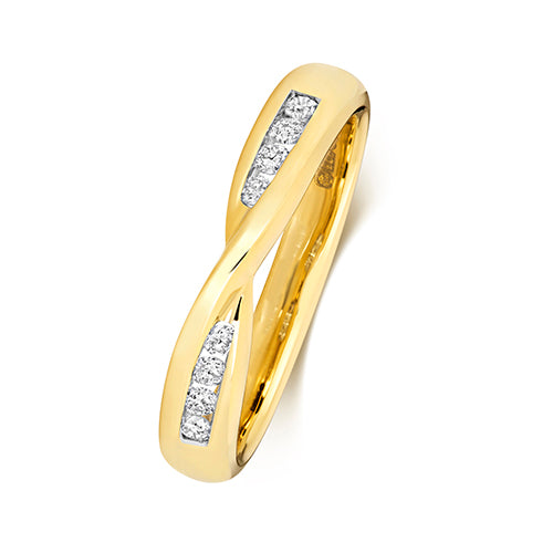 9ct Yellow Gold Diamond Band Ring 0.16 CT