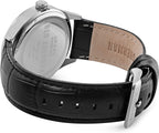 Ben Sherman Mens Watch with Silver Dial and Black Leather Strap WB035B