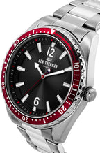 Ben Sherman Mens Watch with Black Dial and Silver Stainless Steel Strap WB037ESM