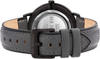 Ben Sherman Mens Watch with Black Dial and Grey Leather Strap WB038E