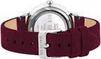Ben Sherman Mens Watch with Black Dial and Red Leather Strap WB043R