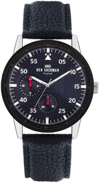 Ben Sherman Mens Watch with Blue Dial and Blue Leather Strap WB045U