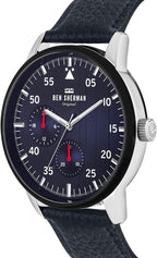 Ben Sherman Mens Watch with Blue Dial and Blue Leather Strap WB045U