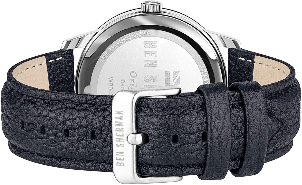 Ben Sherman Mens Watch with Blue Dial and Blue Leather Strap WB045U