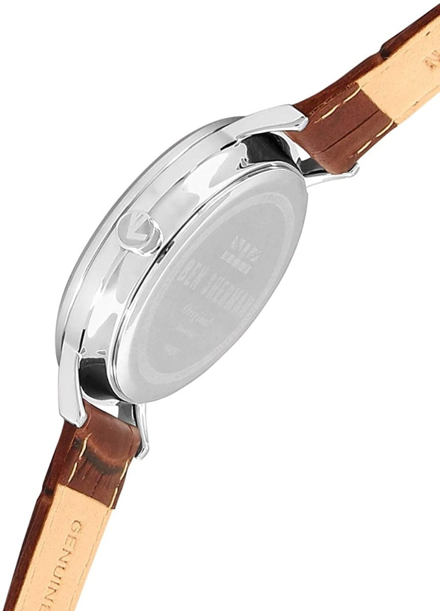 Ben Sherman Mens Portobello Watch with White Dial and Brown Leather Strap WB055T