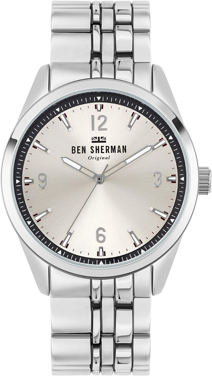 Ben Sherman Mens Watch with Silver Dial and Silver Bracelet WB057USM