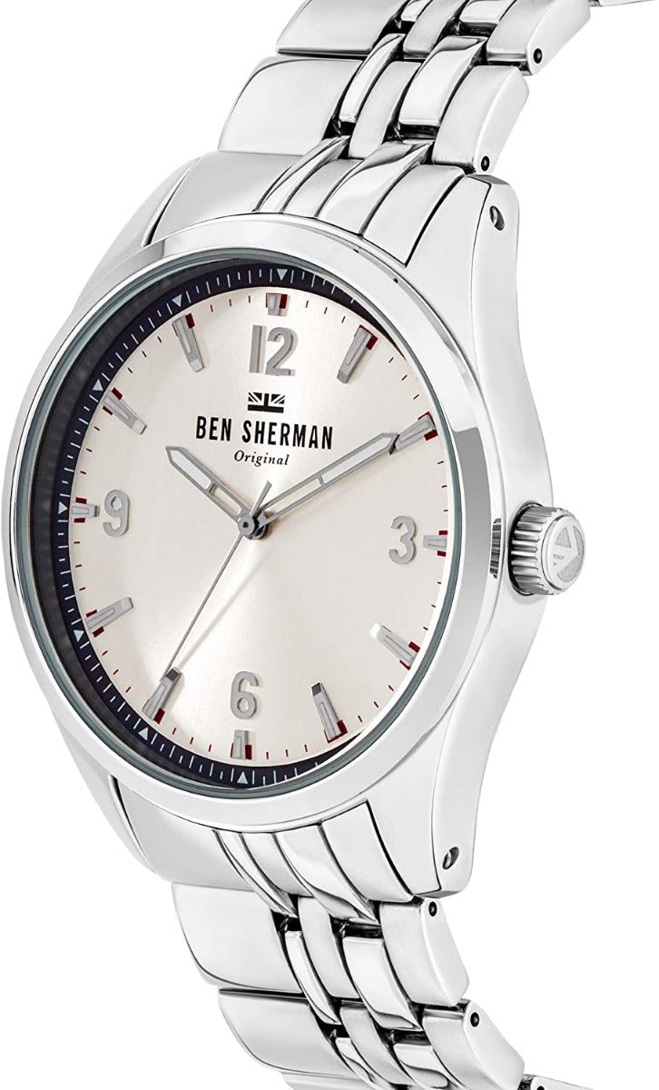 Ben Sherman Mens Watch with Silver Dial and Silver Bracelet WB057USM