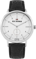 Ben Sherman Men's Watch with White Dial and Black Leather Strap WBS102WB