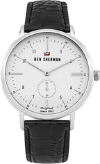 Ben Sherman Men's Watch with White Dial and Black Leather Strap WBS102WB