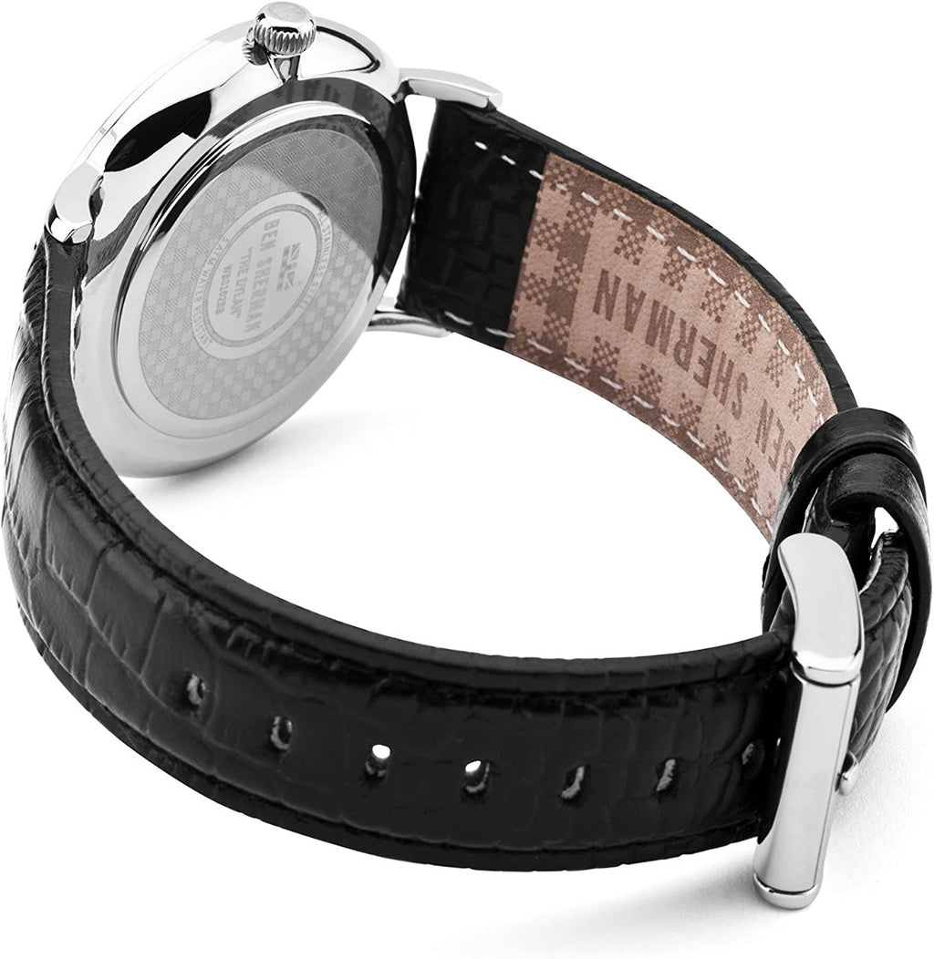 Ben Sherman Men's Watch with White Dial and Black Leather Strap WBS102WB