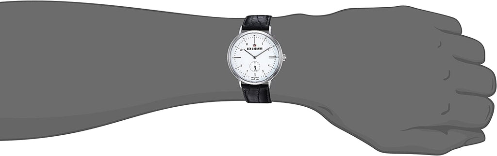 Ben Sherman Men's Watch with White Dial and Black Leather Strap WBS102WB