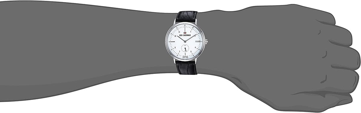 Ben Sherman Men's Watch with White Dial and Black Leather Strap WBS102WB