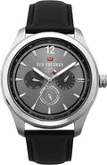 Ben Sherman Mens Watch with Grey Dial and Black Leather Strap WBS112B
