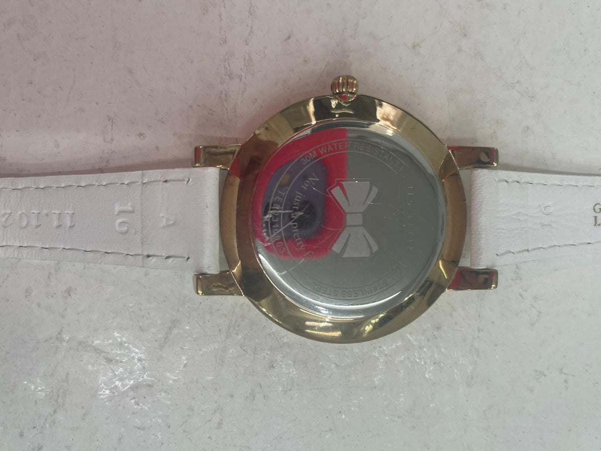 Gwylio i Fenywod Ted Baker gyda Deial Gwyn a Strap Gwyn TE50310003 **Wedi'i Adnewyddu**