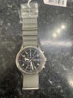 Lorus Men's Chronograph Watch with Black Dial and Grey Nylon Strap RM347JX9