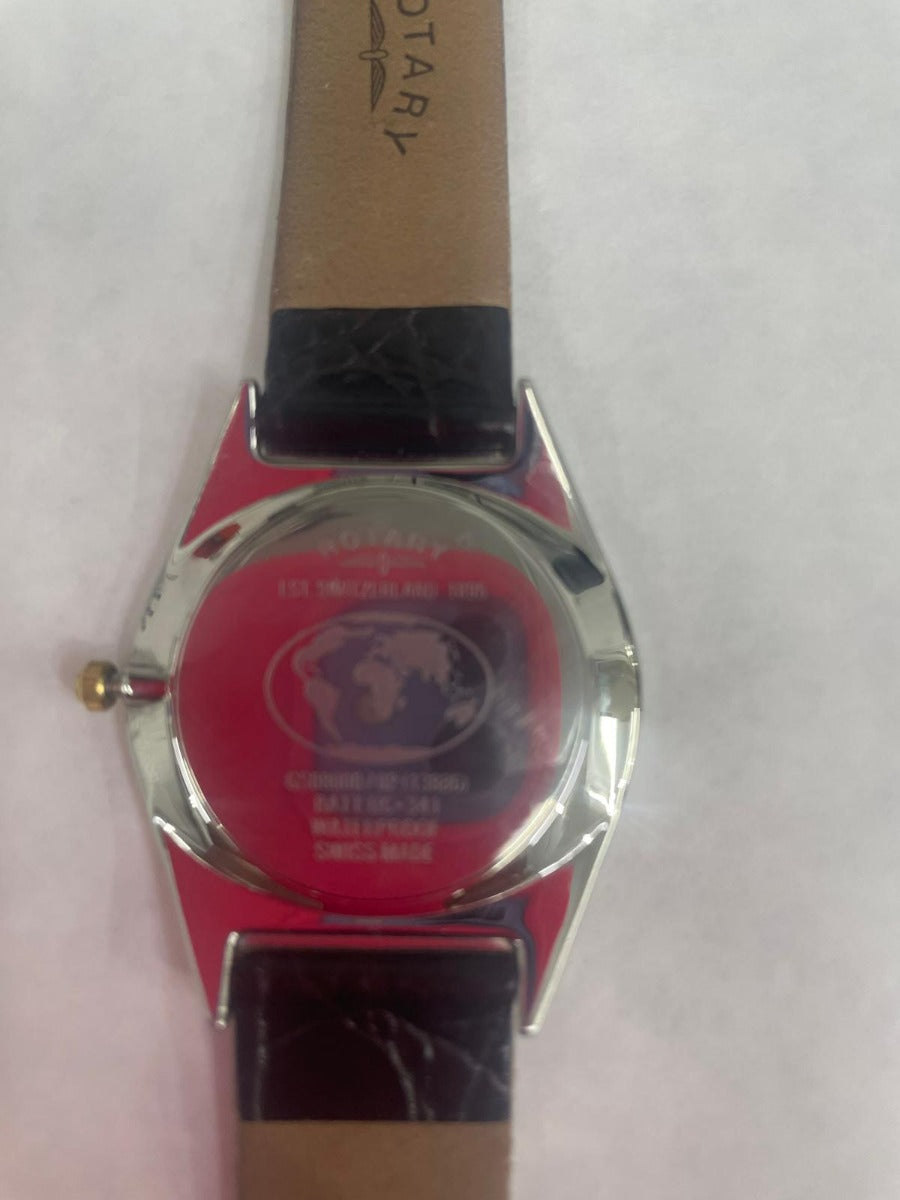 Rotary Men's Watch with White Dial and Brown Leather Strap GS08000/02
