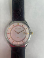 Rotary Men's Watch with White Dial and Brown Leather Strap GS08000/02