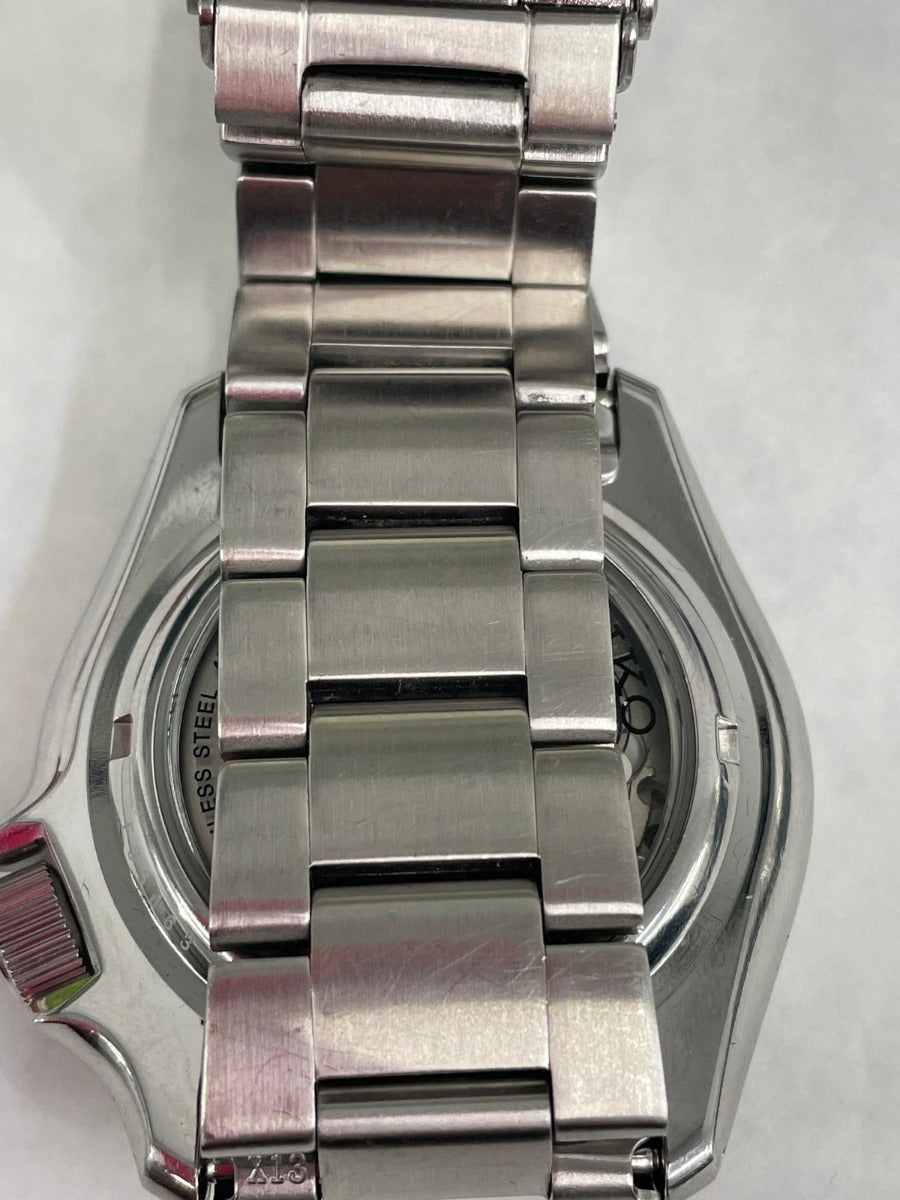 Gwyliad Strap Arian Deial Glas Awtomatig i Ddynion Seiko 5 SRPD51K1 **Wedi'i Adnewyddu**