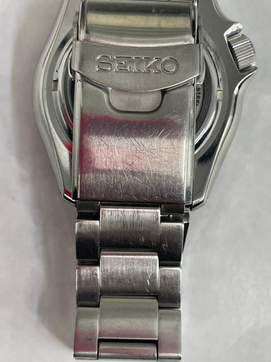 Gwyliad Strap Arian Deial Glas Awtomatig i Ddynion Seiko 5 SRPD51K1 **Wedi'i Adnewyddu**