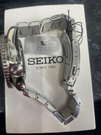 Gwylio Strap Arian Deial Glas Awtomatig i Ddynion Seiko 5 SRPD51K1 **Wedi'i Adnewyddu**