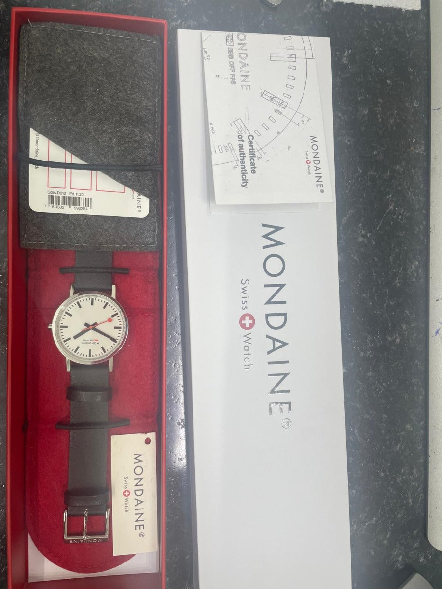 Mondaine Classic Mens Watch with White Dial and Black Strap A660.30314.11SBBV