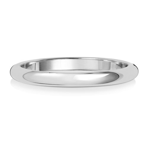 Band Efyng Priodas Siâp D 2mm Platinwm
